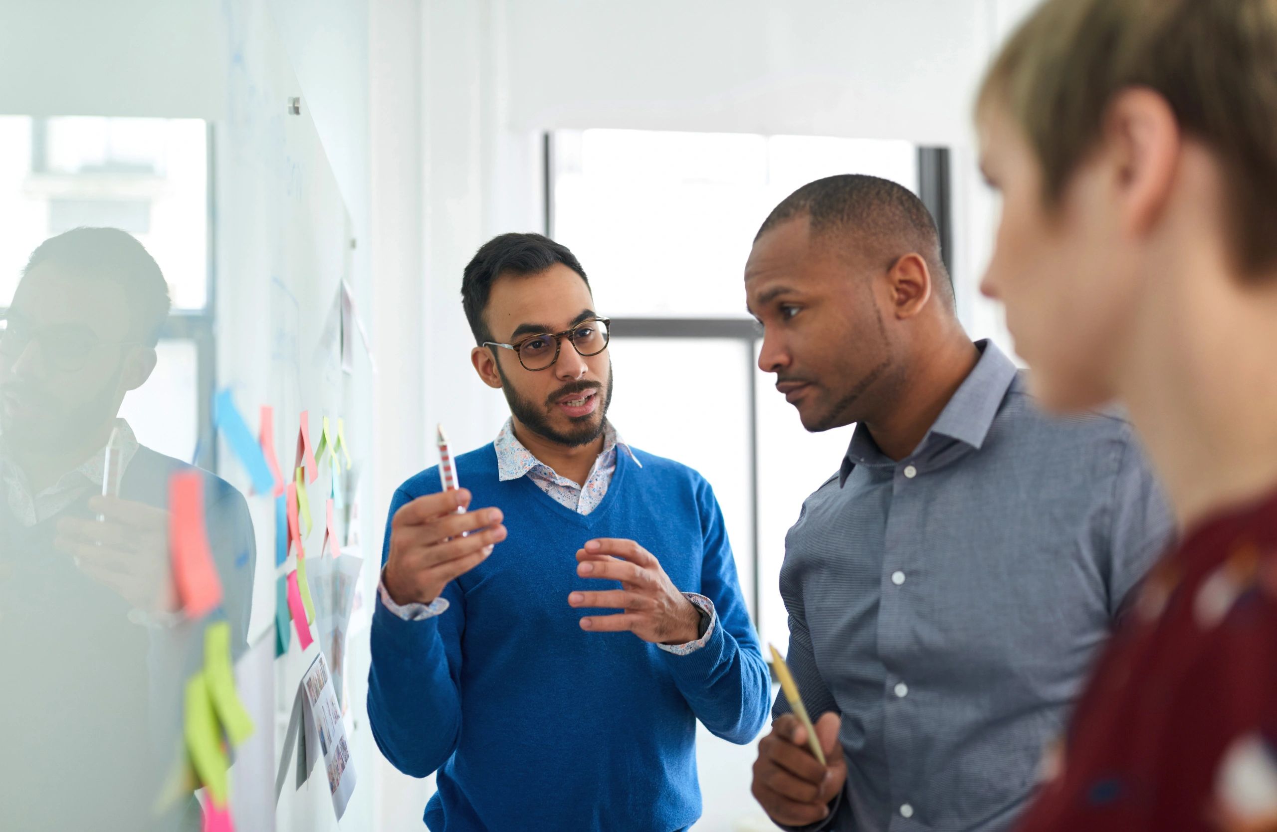 Team collaborating in a startup meeting