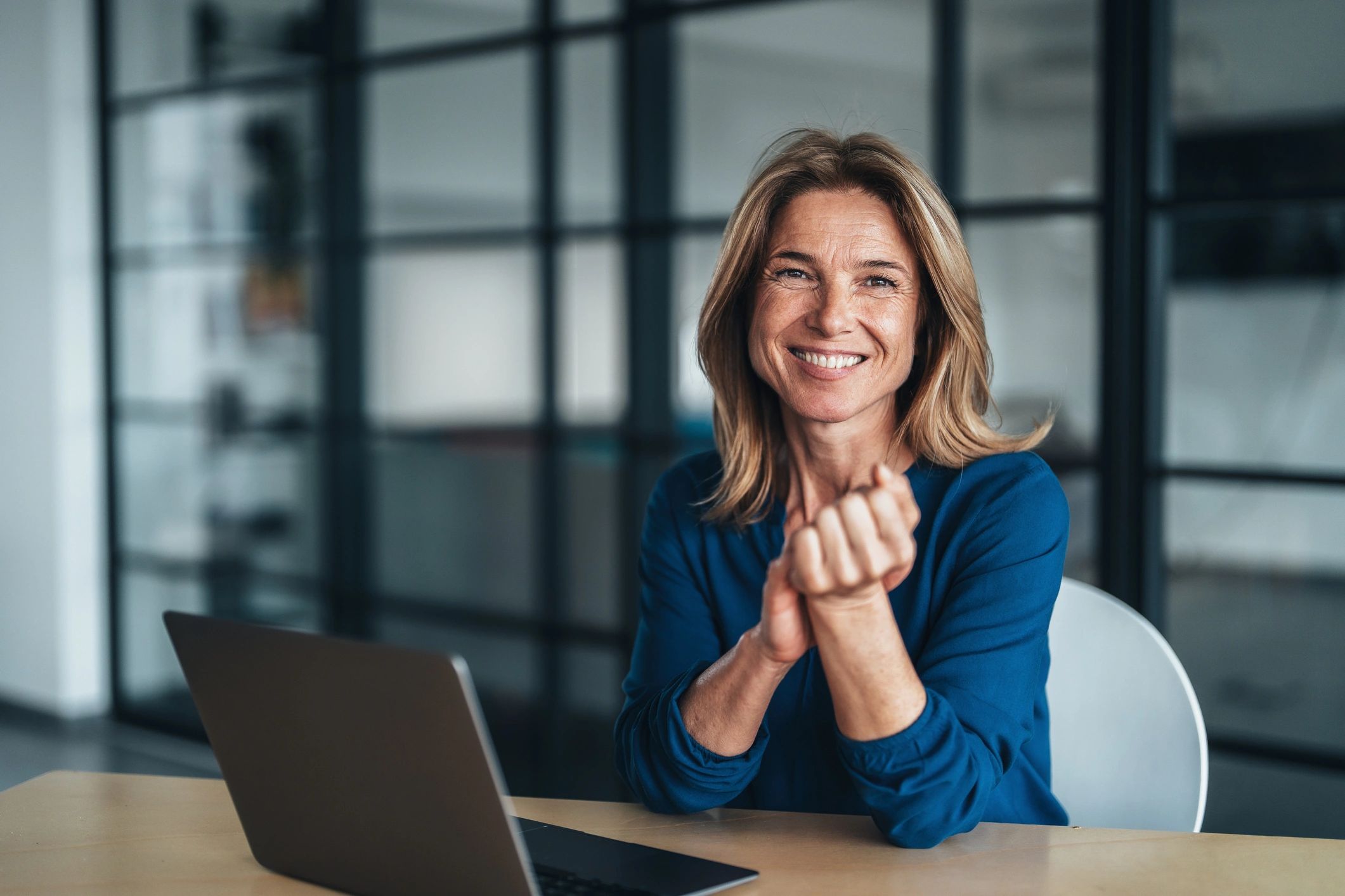 Confident professional in a modern office setting